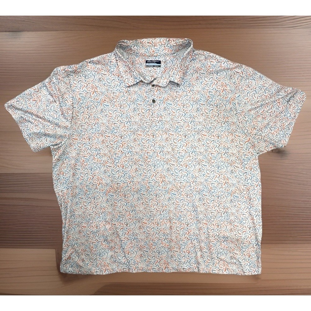 Ben Hogan Big Men's Multi-Color Hibiscus Print Golf Polo Shirt Size 3X